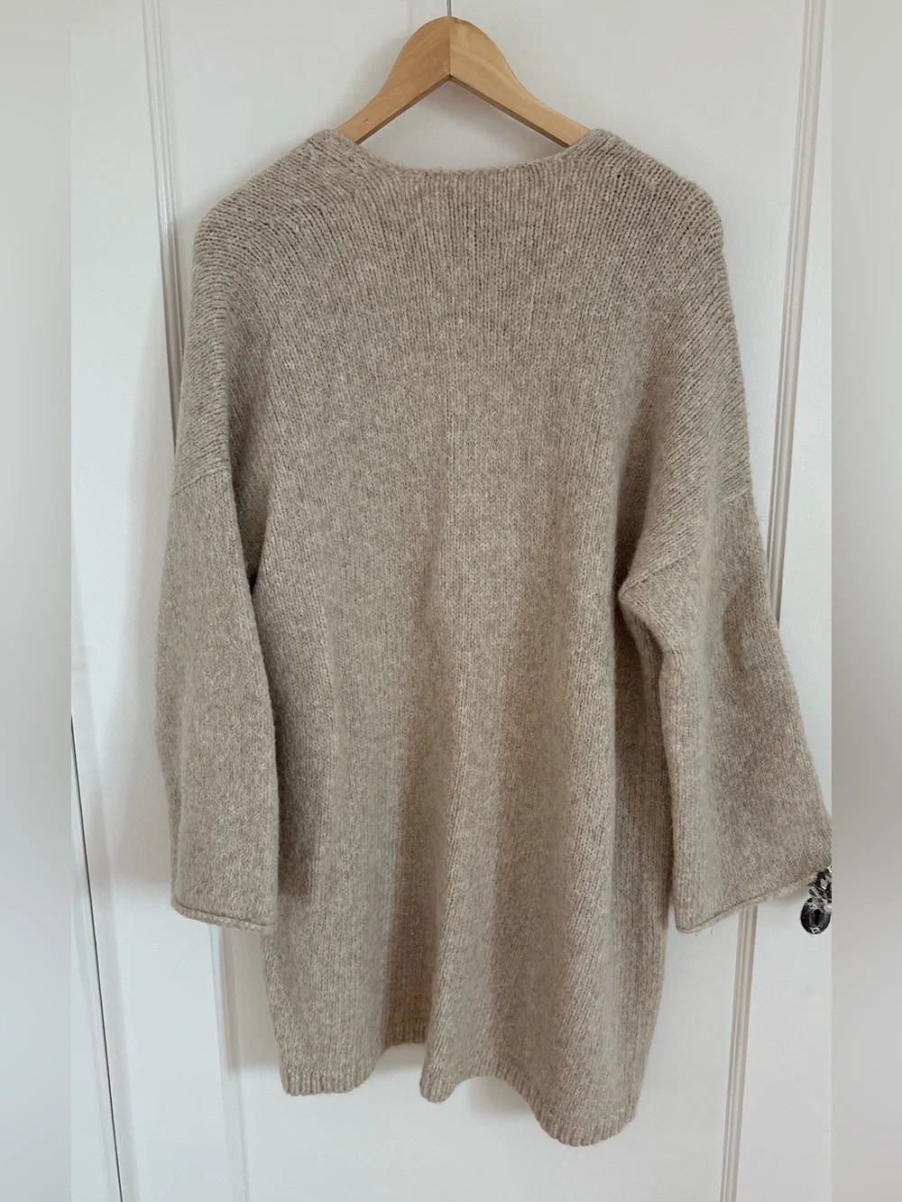 Lauren Manoogian alpaca blend open cardigan hessian beige